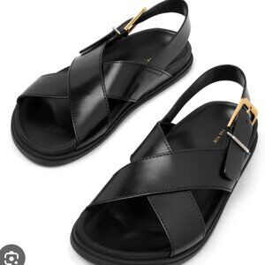 The Row crossover-strap leather sandals size 9